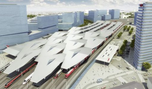 Quartier Belvedere mit dem Hauptbahnhof und der ÖBB Zentrale