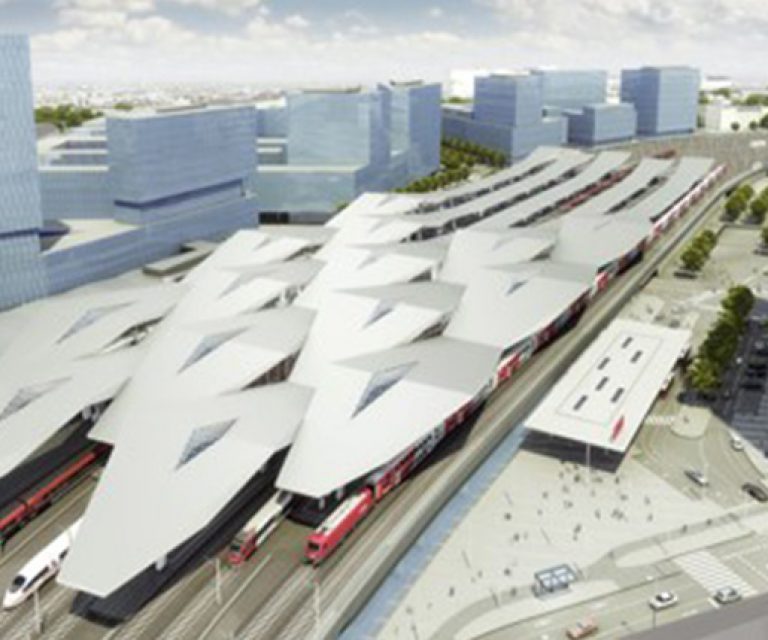 Quartier Belvedere mit dem Hauptbahnhof und der ÖBB Zentrale